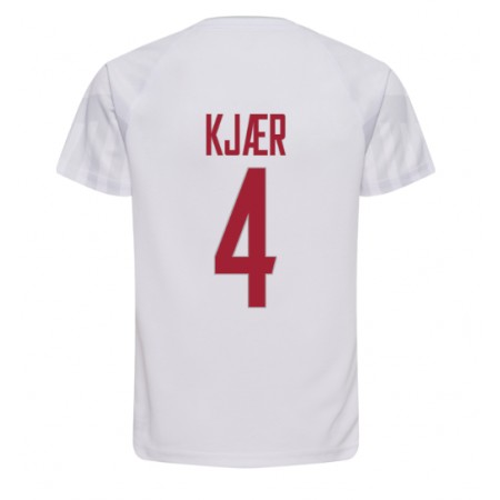 Denemarken Simon Kjaer 4 Uitshirt WK voetbal 2022